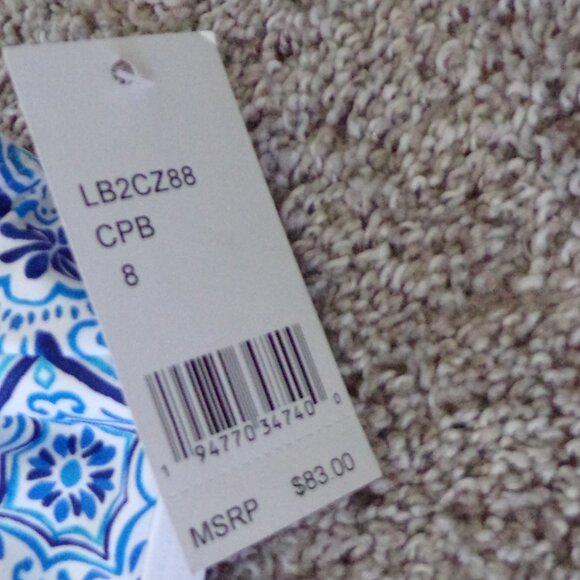 NWT La Blanca blue and white swim bikini top 8 - Picture 3 of 6